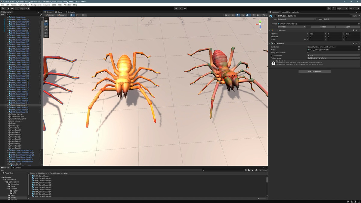Solifugae Camel Spider, animated and modular monster insect with skins & shader.