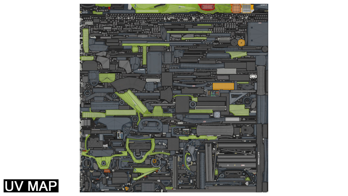 Forklift Truck03 Green URP HDRP Textures