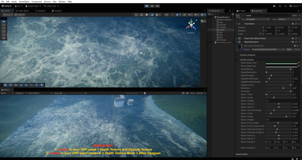 Sea / Water / Ocean shader - 2 (URP)