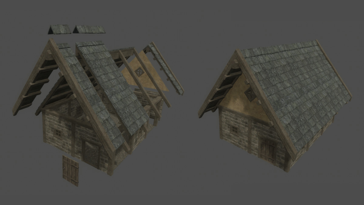Modular Medieval Houses With Interior