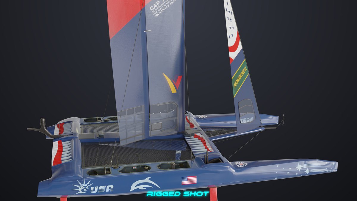 Yacht Sailing Boat 02 Blue URP HDRP Textures