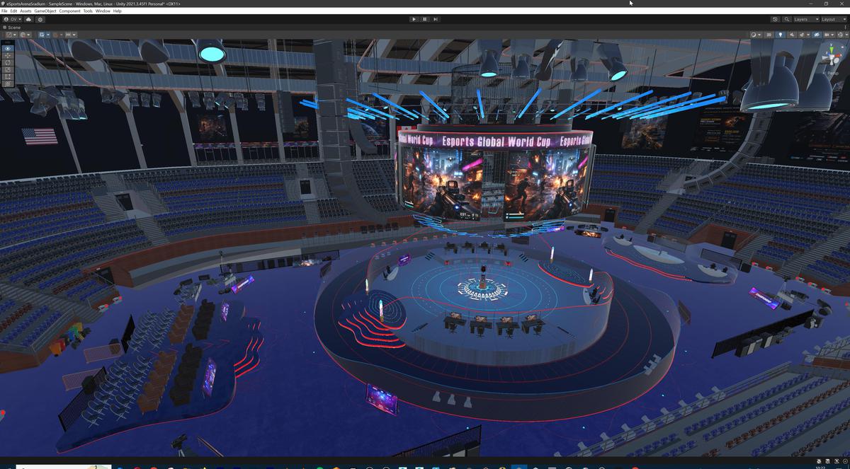 Futuristic Esports Arena Stadium – Tournament Stage 3d Environment Level
