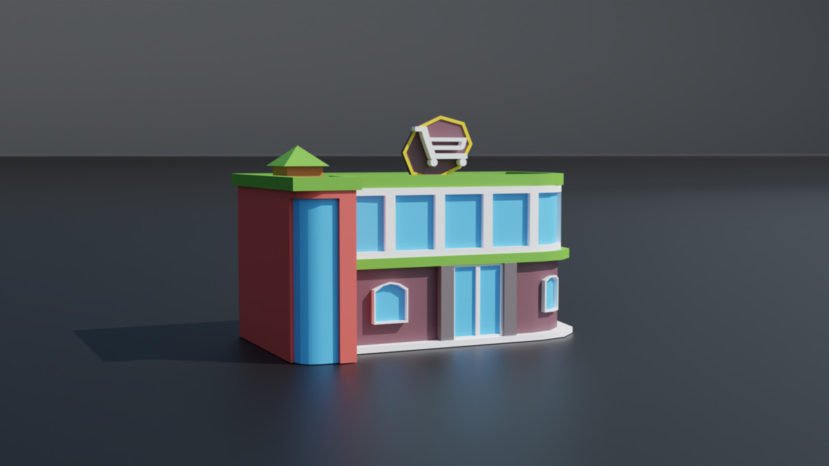 STYLIZED CARTOON BUILDINGS