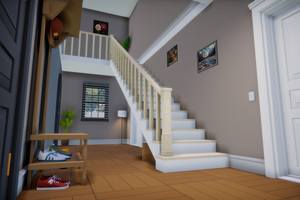 Low Poly Cartoon House Interior & Exterior