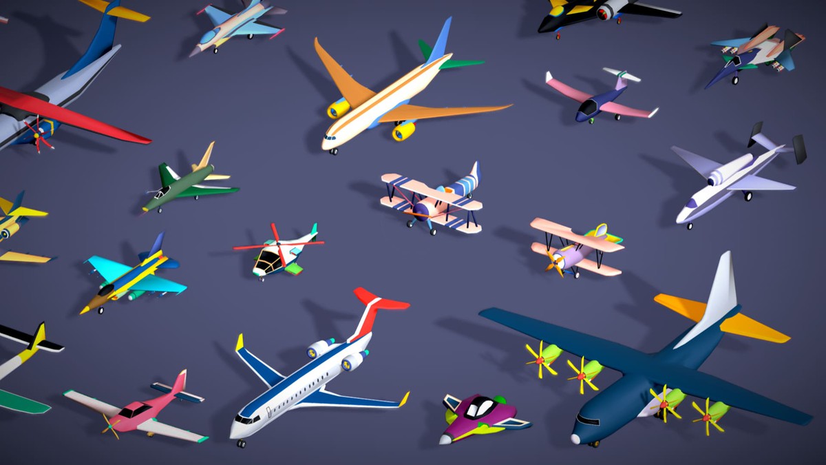 55 Air Vehicle Mega Pack - Toon Air Field - Sky Force Collection - Stylized Set