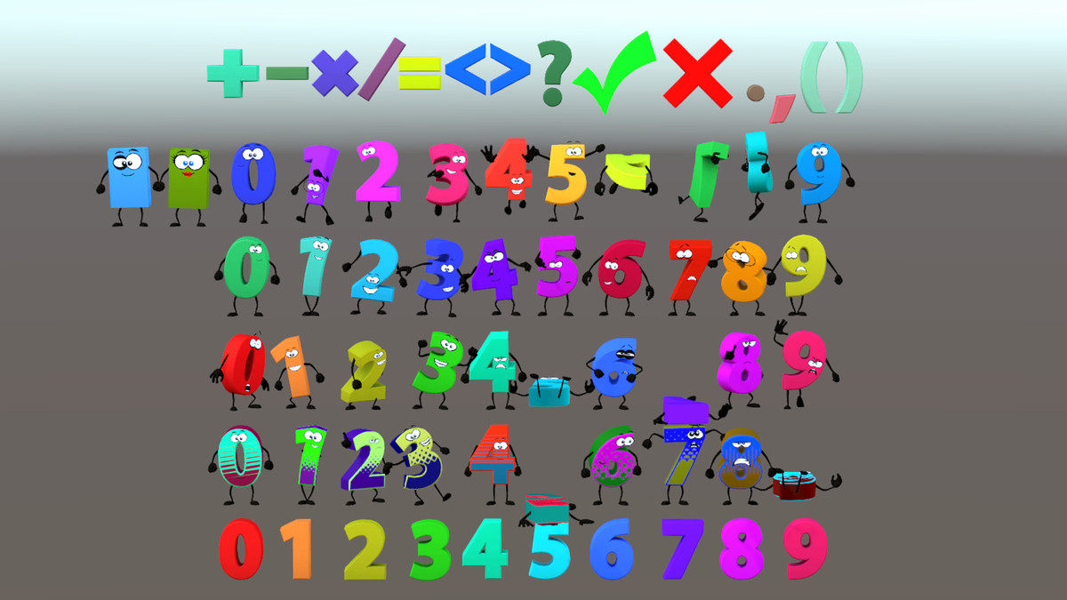 Toon letters and numbers