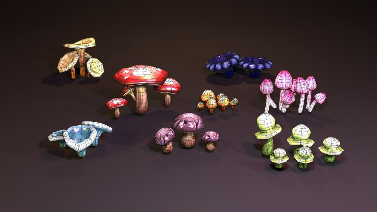 Stylized Handpainted Mushroom Pack