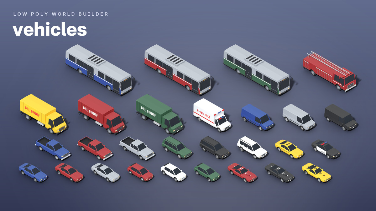 Low Poly World Builder – Cities, Suburbs & Nature