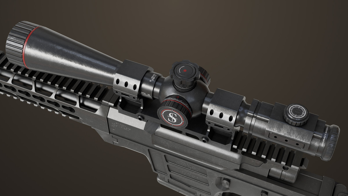 Sniper Rifle 04 Black URP HDRP Textures
