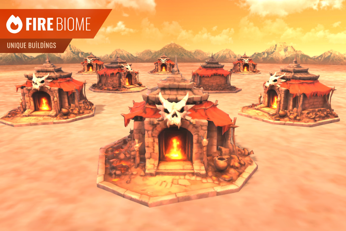 Stylized Building Pack – Multi Biome (LOD, Optimized, Atlas)