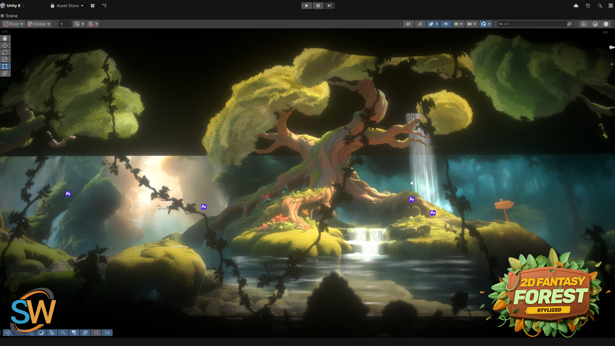Stylized Fantasy Forest – 2D Environment Pack (Vol. 1)