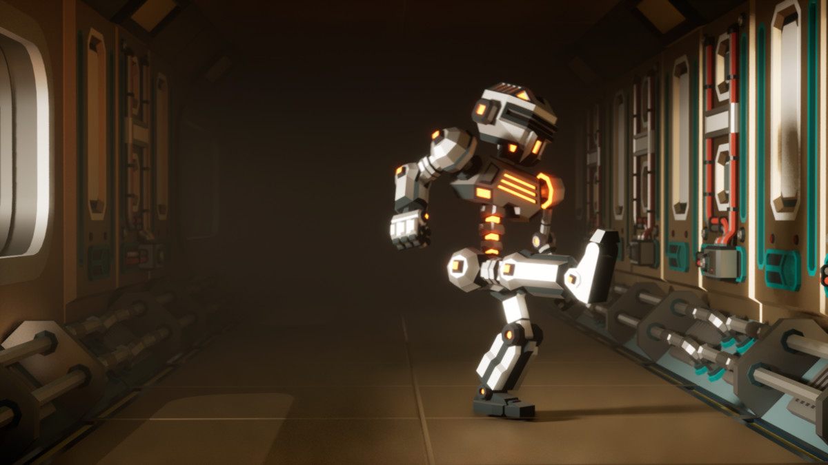 Modular Sci-Fi Robot Low-poly Stylized