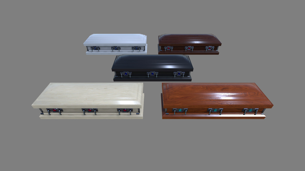 Modular Casket & Coffin Pack – PBR Cemetery / Funeral Props