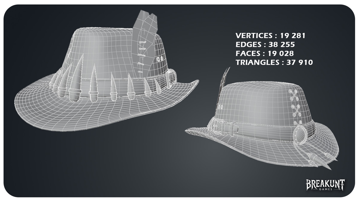 Hunter Hat - Game Ready Optimized (Survival, Headwear, Clothing, Bones)