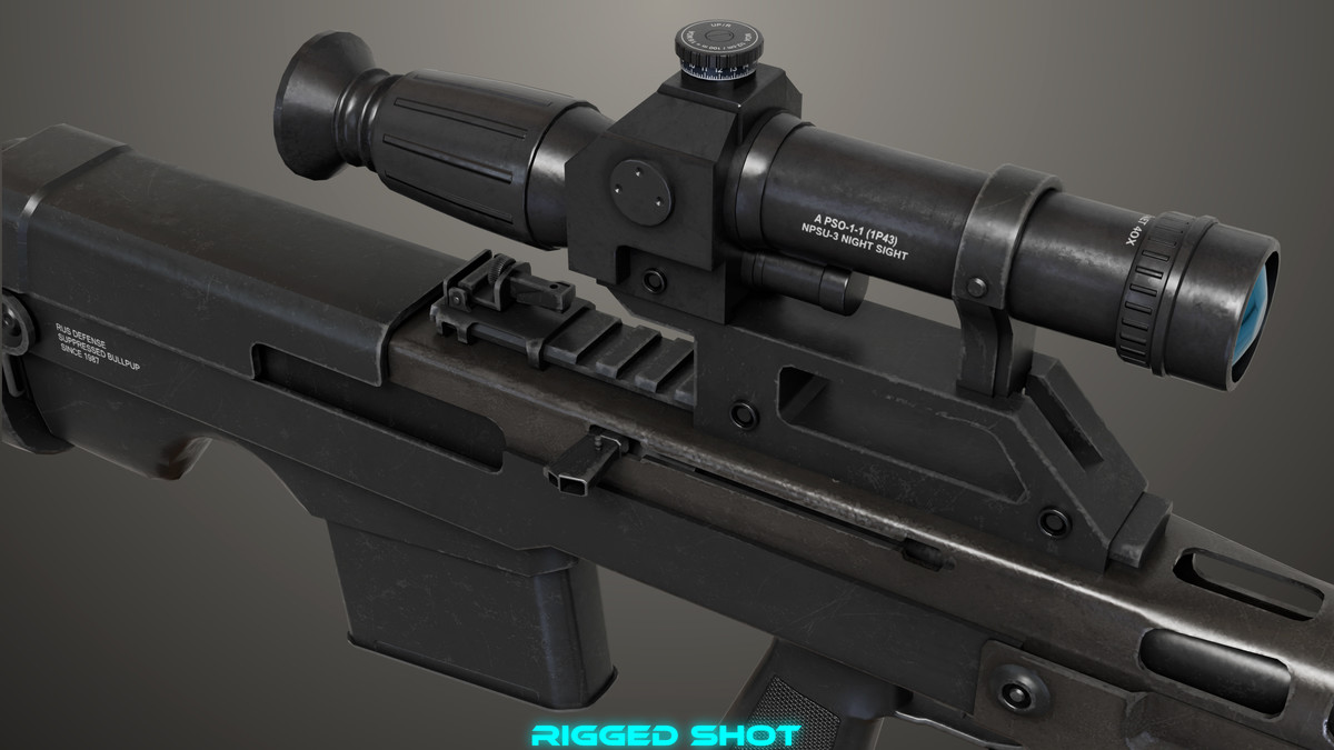 Sniper 05 Black and Sandal Single Mat URP HDRP Textures