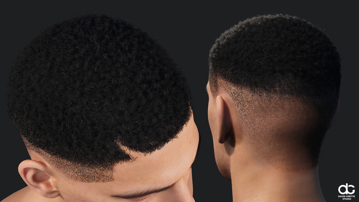 Realistic male hairstyles, pack #5 | Rigged hair, game-ready, low-poly