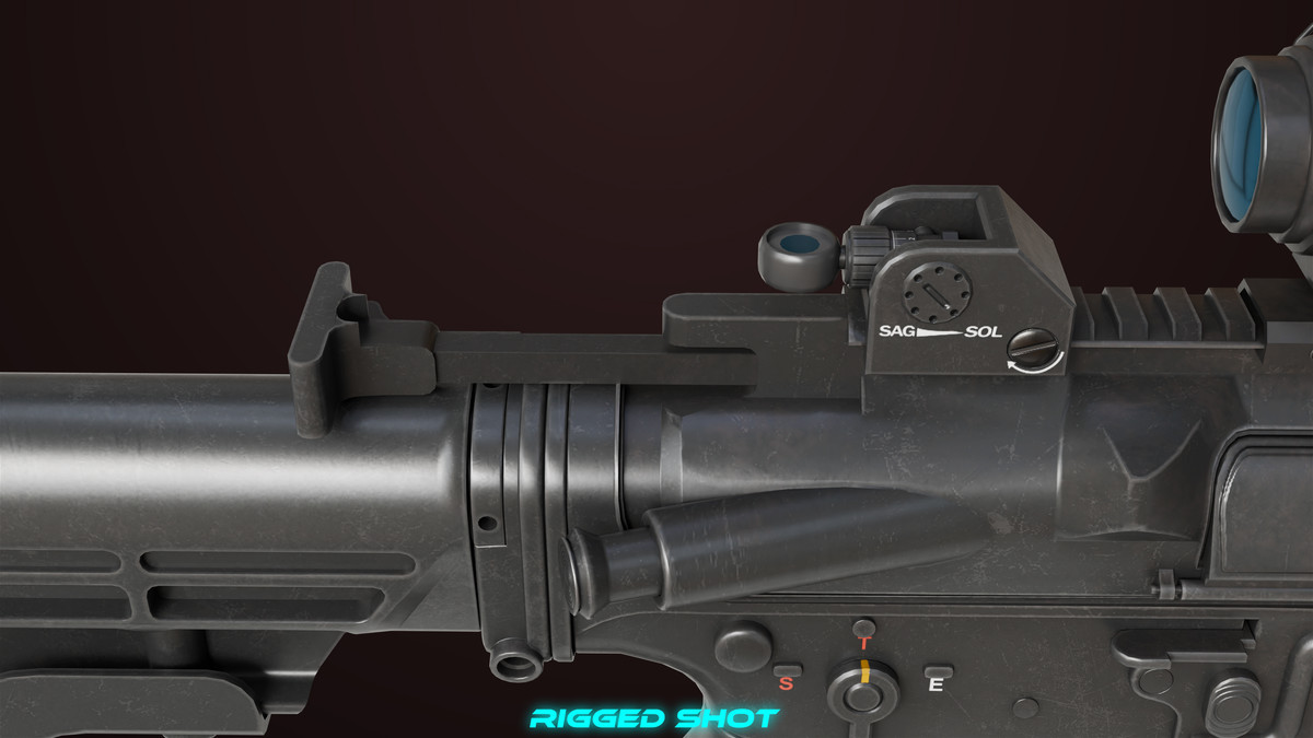 Machine Gun 17 Black URP HDRP Textures