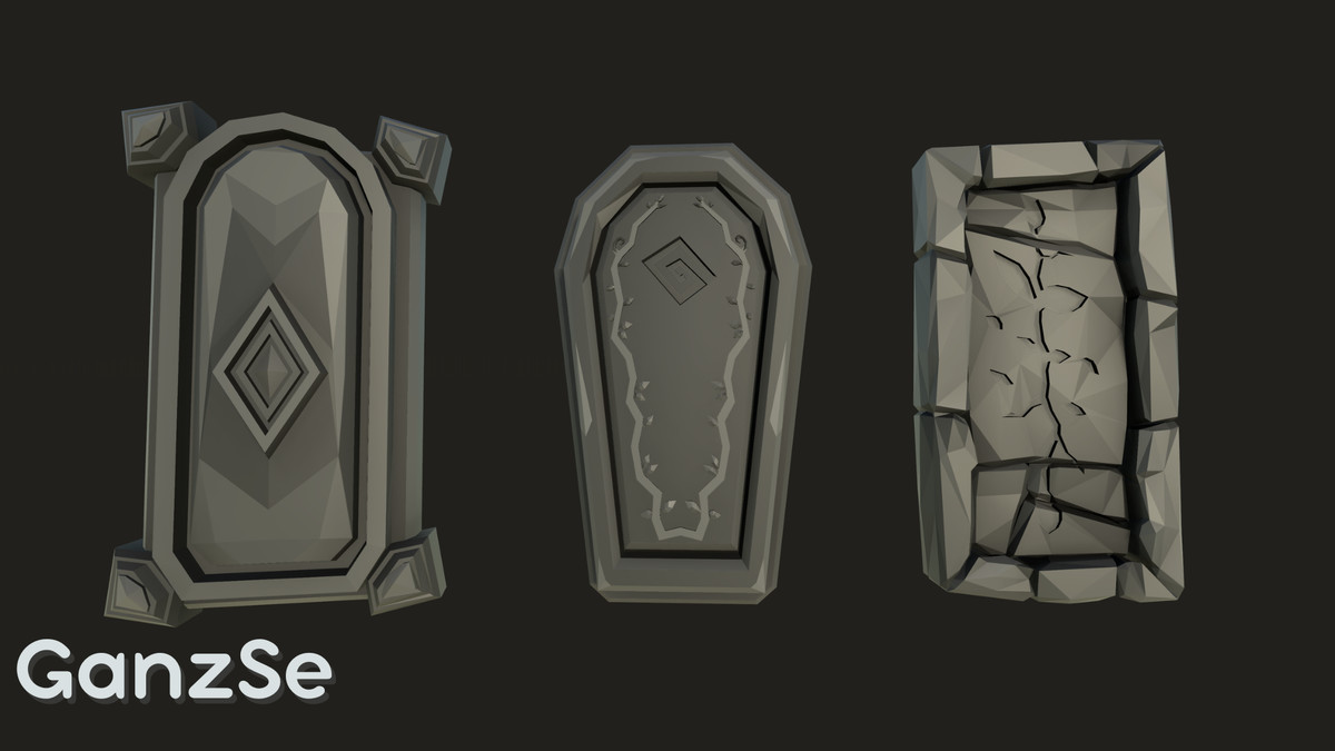 GanzSe Sacred Graveyard - Stylized Low Poly Environment