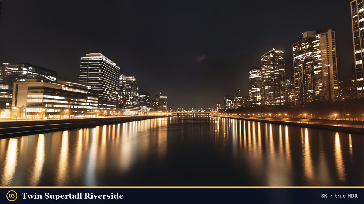 Waterfront Cities Sunset to Night - 8K True HDR Skyboxes (URP, HDRP)