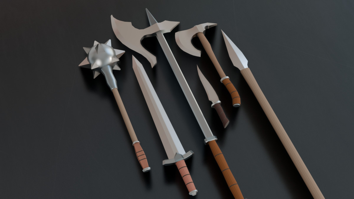 RPG Melee Weapon Pack, Low Poly, Game-Ready