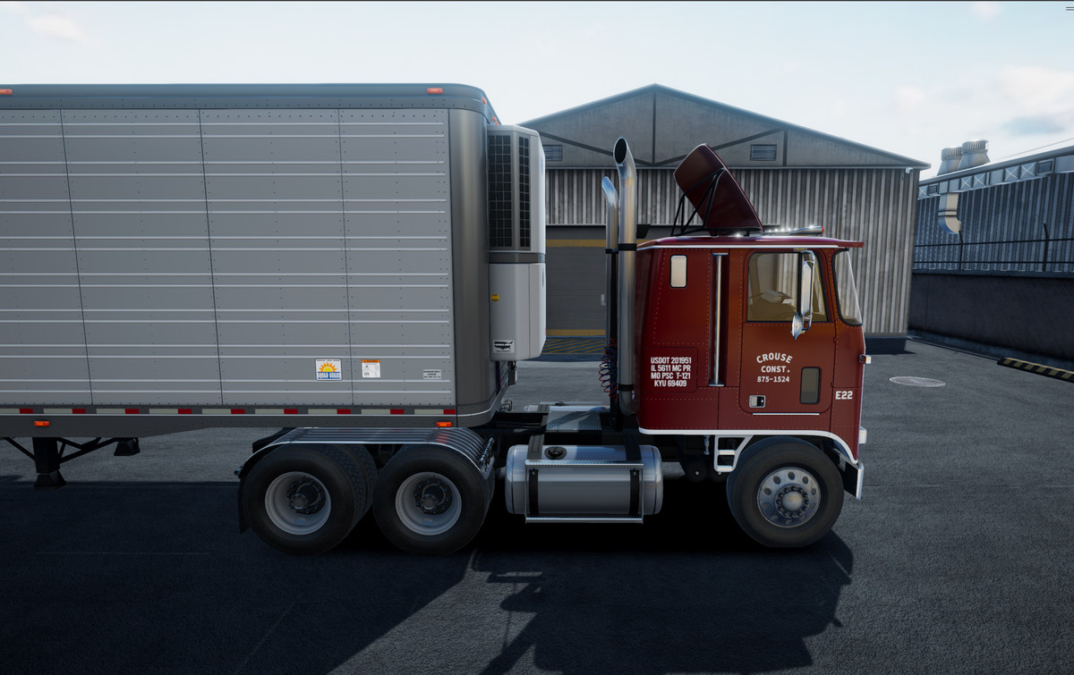 80s cabover with refrigerated trailer