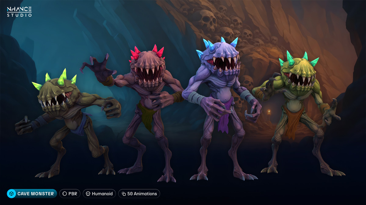 Stylized Cave Crystal Creatures Pack