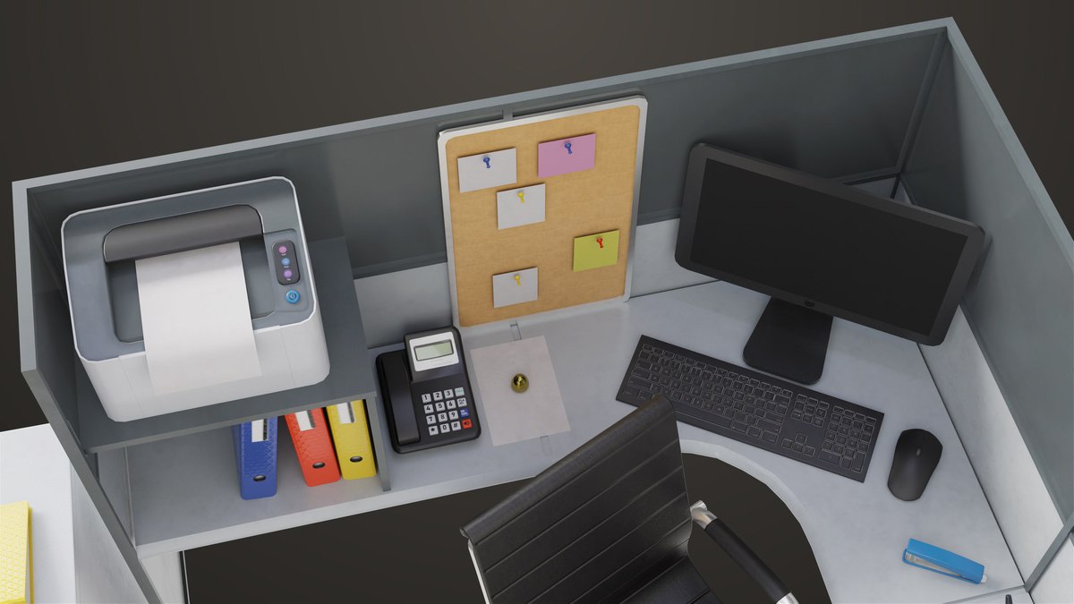 Office Desk Props Single Mat URP HDRP Textures