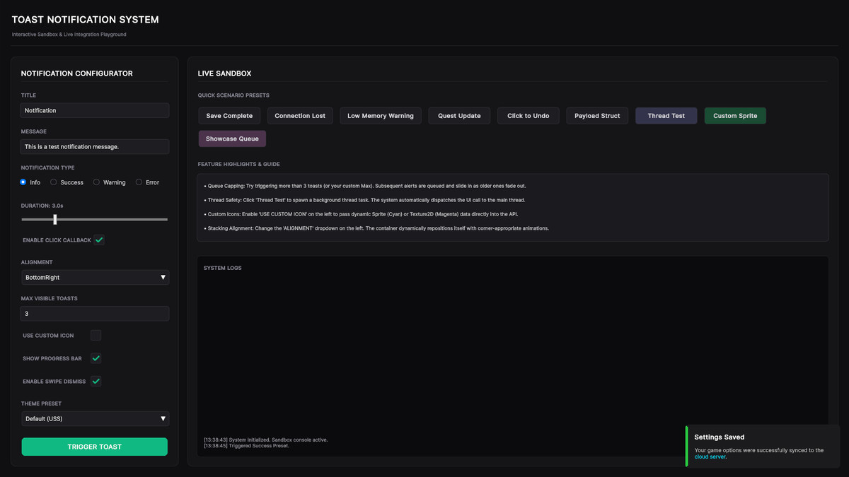 Toast Notification System