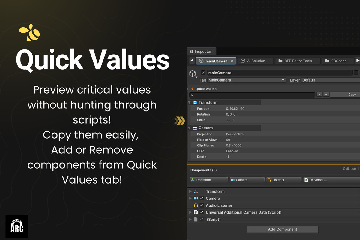 BEE Tools | Hierarchy & Inspector