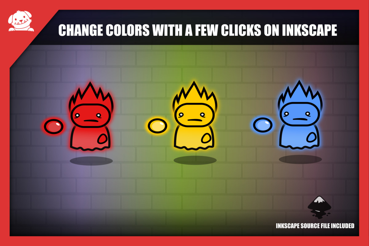 Simple 2D Cute Top Down Shooter Art Kit