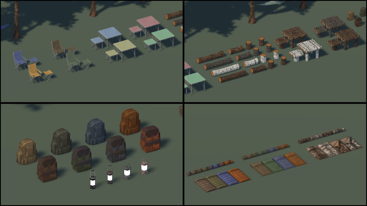 Campsite - Retro Style Modular Environment Pack
