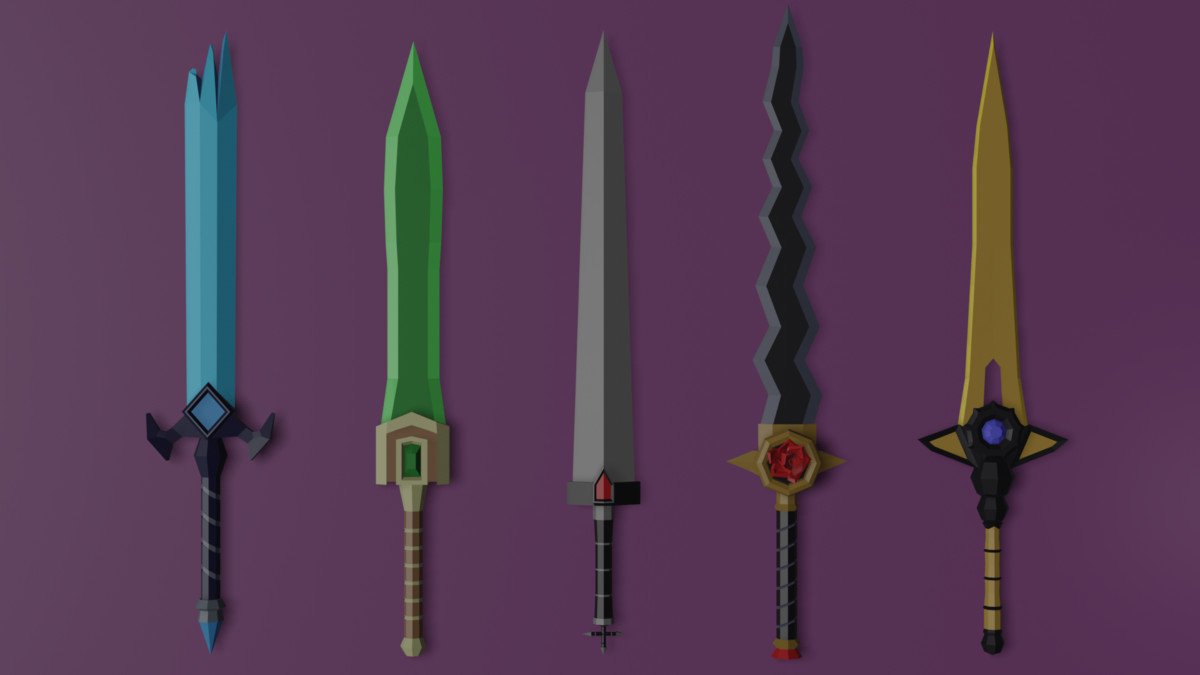 70 Unique Low Poly Fantasy Weapons Pack