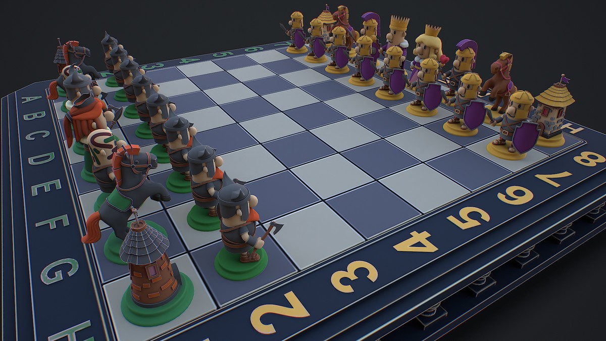 Chess game ready 3d model