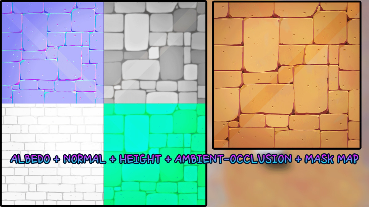 Handpainted Pavement Textures Pro | Terrain Tool | URP HDRP