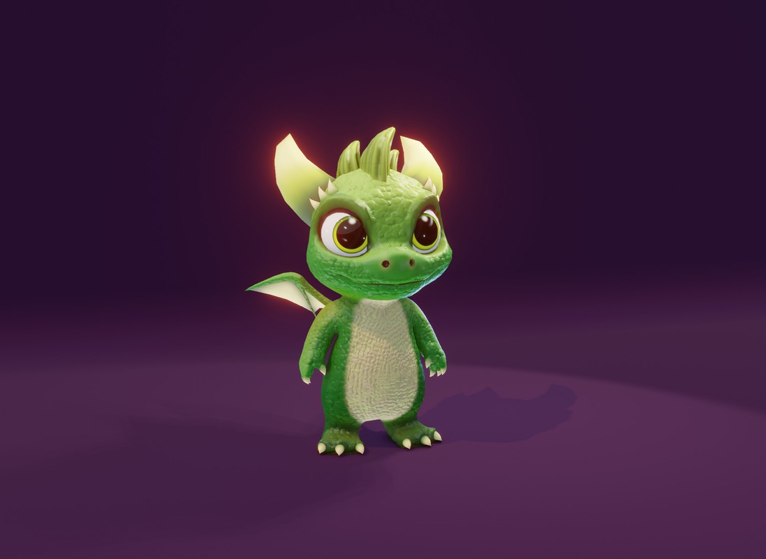 Cartoon Baby Dragons 3D Model with 5 Music Tracks & 36 Sound Effects