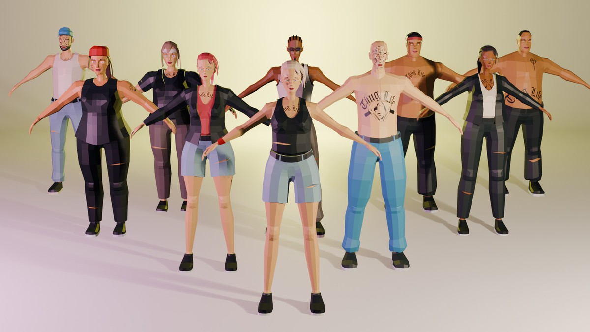 Low poly Characters - Modern theme