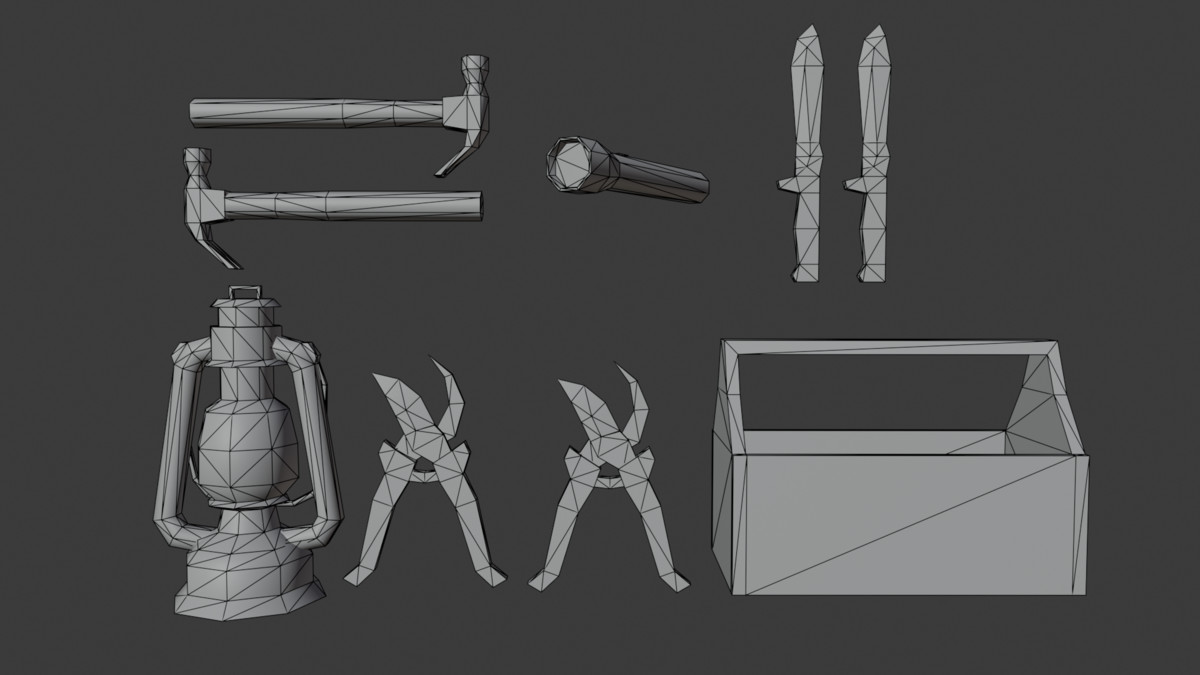 PSX Rural Farm Tools Pack – 32 Lowpoly Tool Props