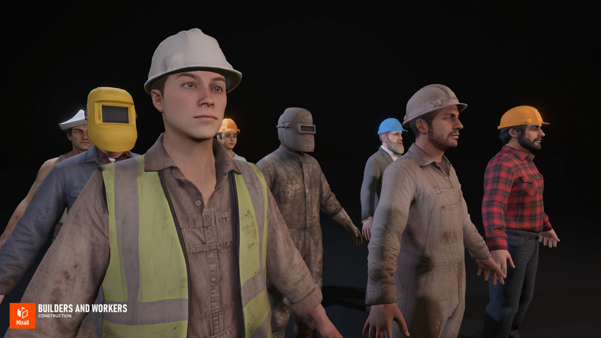 Construction sites, equipment and builders