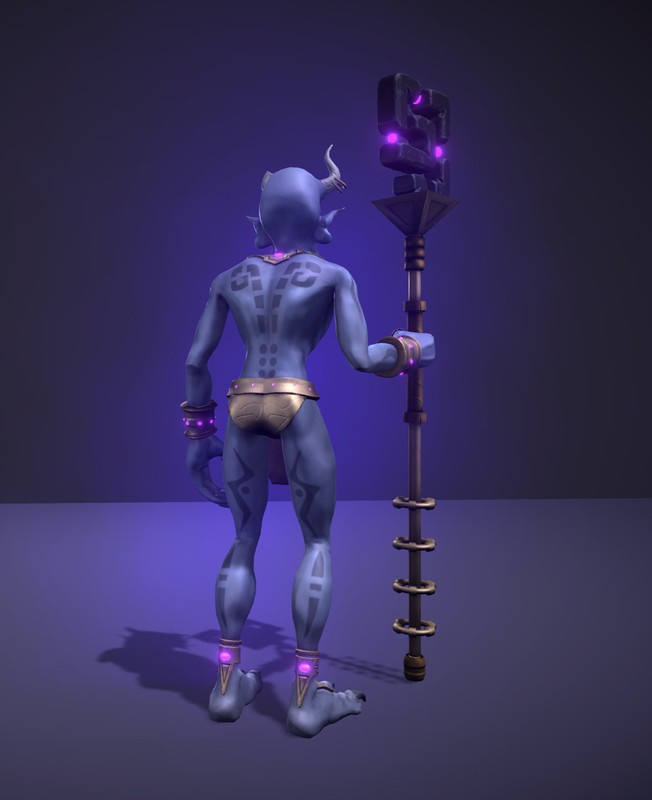 Alien Warrior Guard with Staff