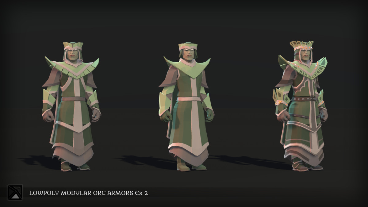 Low Poly Orcs Modular Armors Ex2 - LOWPOLY MEDIEVAL FANTASY SERIES