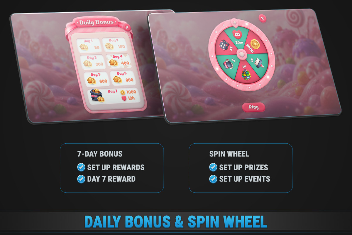 MK Match-3 Kit • Candy Sweet Game Template