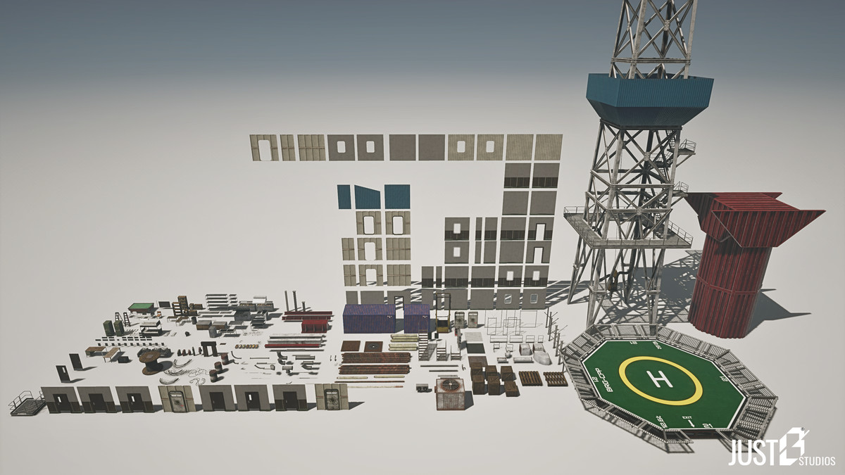 Modular Oil Rig Liope Environment (Ocean,Platform)