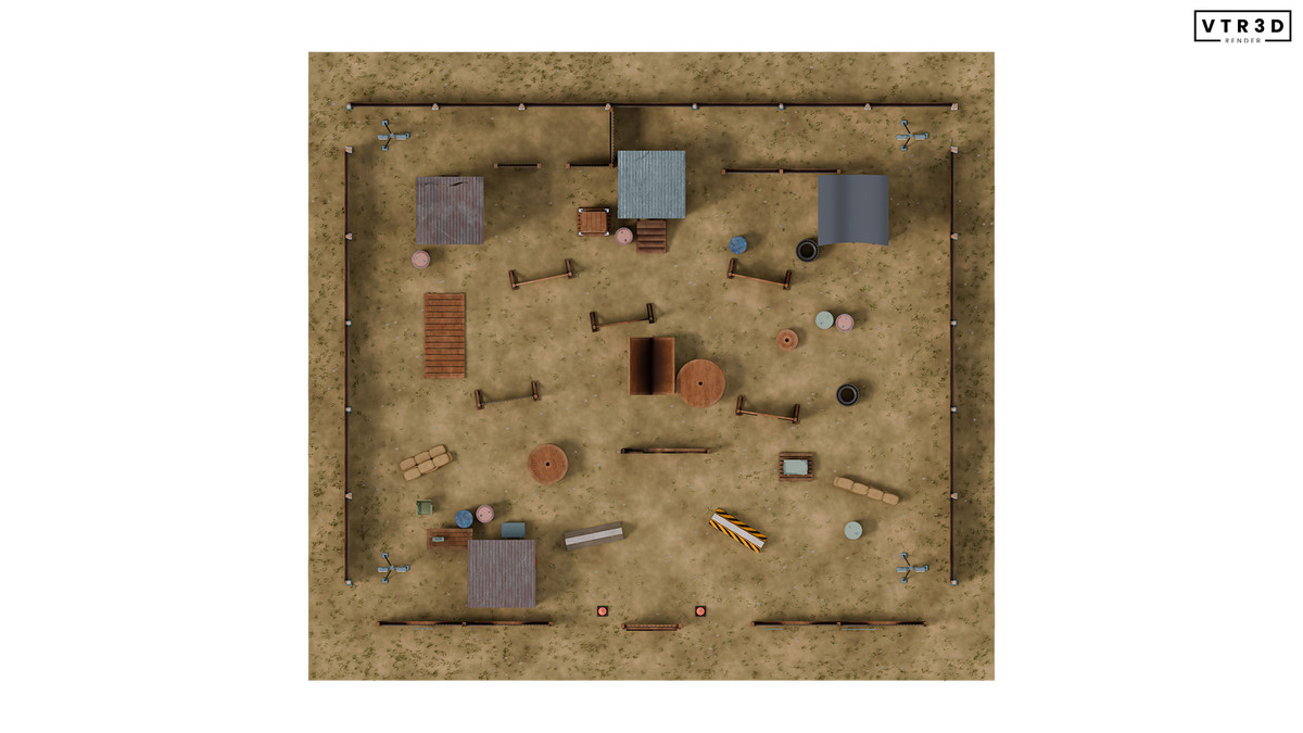 Paintball Field Modular Pack - 74 Textured Environment Assets