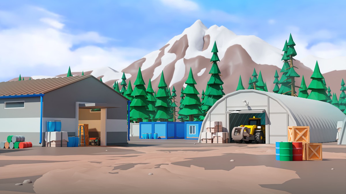Logging Facility - Low Poly 3D Models Pack