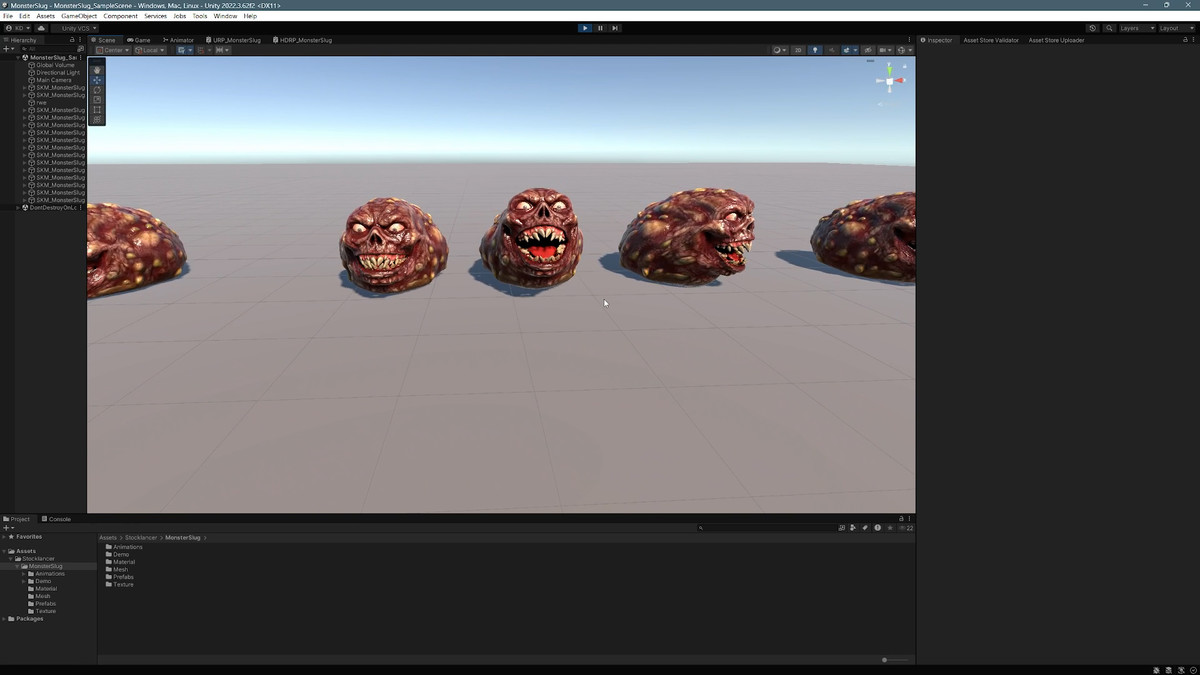 Monster Slug, a slimy creature for horror games. animated character with 2 skins