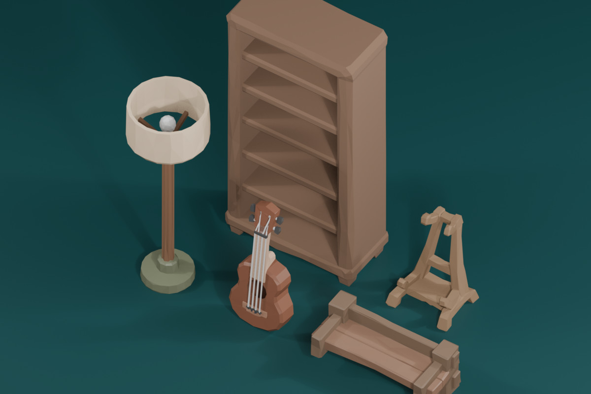 Cute Stylized Living Room Props