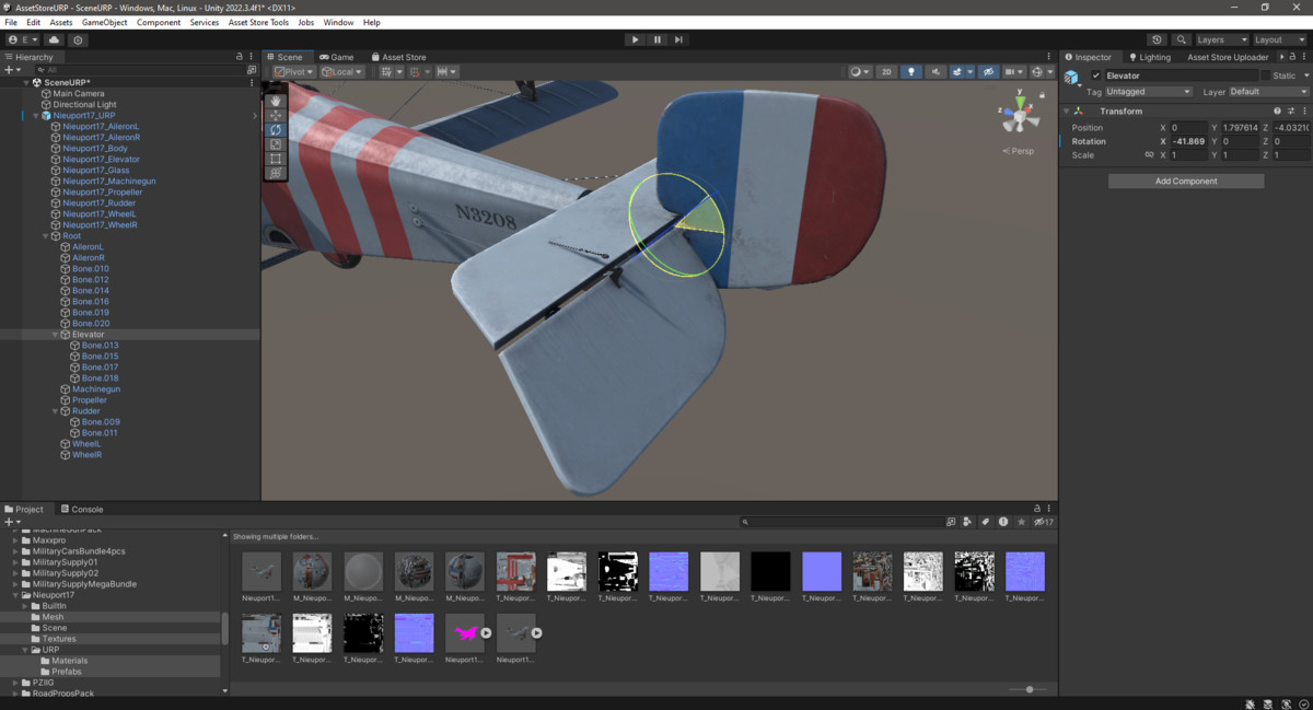 Fighter Nieuport 17 Rigged