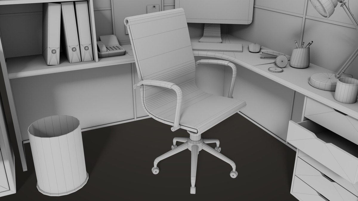 Office Desk Props Single Mat URP HDRP Textures