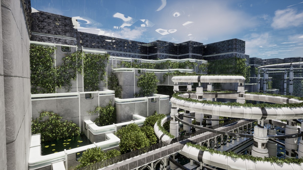 Futuristic Biodome Garden – Sci-Fi Nature Environment