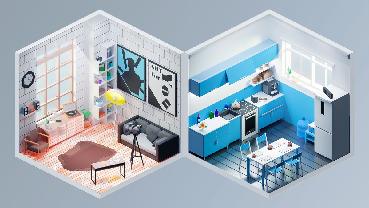 Interior 2 - Low Poly 3D Models Pack